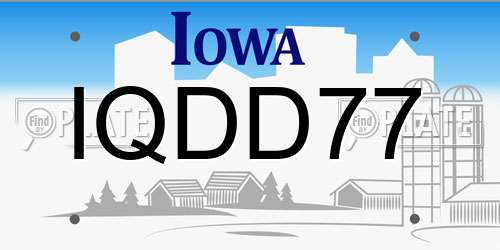 IQDD77 Iowa License Plate