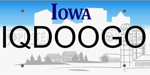 IQDOOGO Iowa License Plate