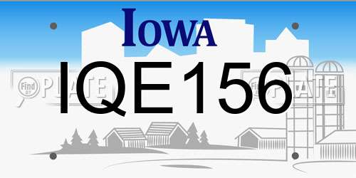 IQE156 Iowa License Plate