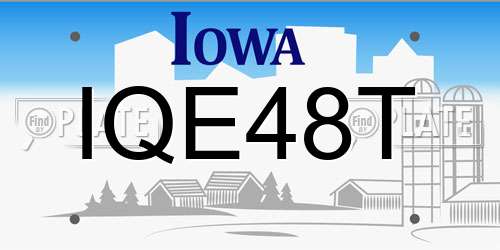 IQE48T Iowa License Plate