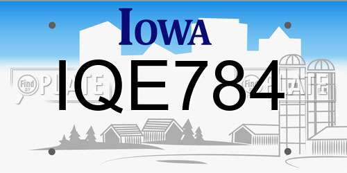 IQE784 Iowa License Plate