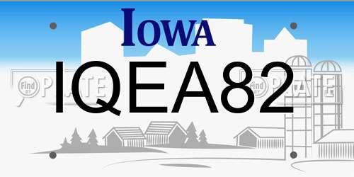 IQEA82 Iowa License Plate