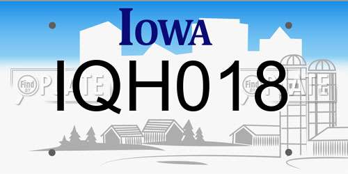 IQH018 Iowa License Plate