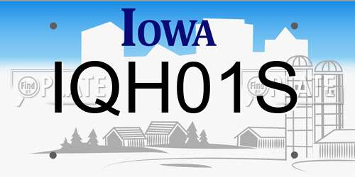 IQH01S Iowa License Plate