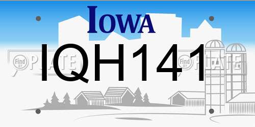 IQH141 Iowa License Plate
