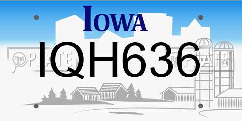IQH636 Iowa License Plate