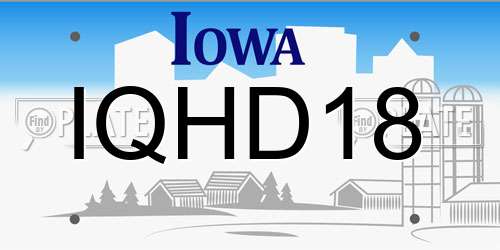 IQHD18 Iowa License Plate