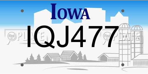 IQJ477 Iowa License Plate