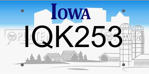 IQK253 Iowa License Plate