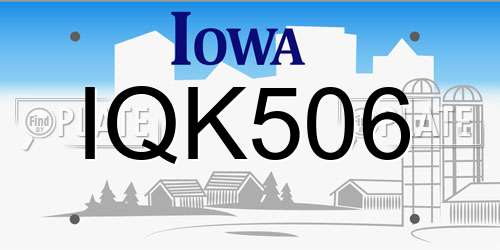IQK506 Iowa License Plate