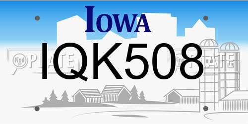 IQK508 Iowa License Plate