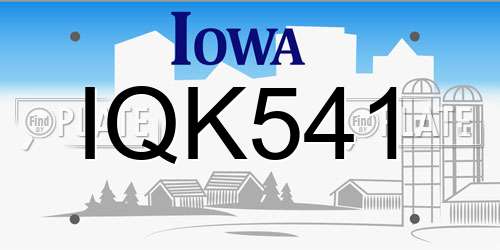 IQK541 Iowa License Plate