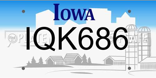 IQK686 Iowa License Plate