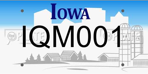 IQM001 Iowa License Plate