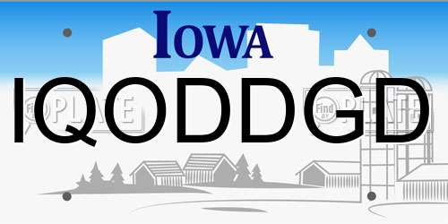 IQODDGD Iowa License Plate