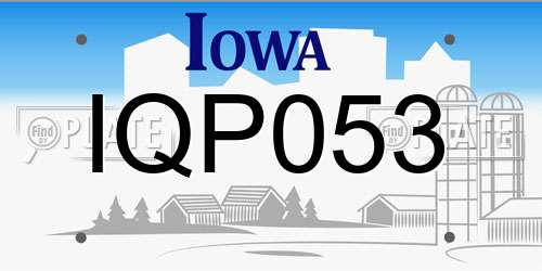 IQP053 Iowa License Plate