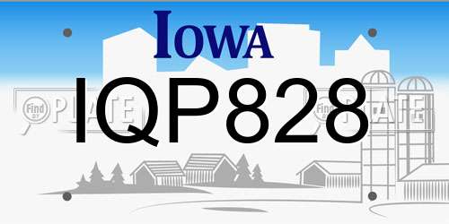 IQP828 Iowa License Plate