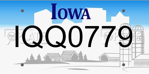 IQQ0779 Iowa License Plate