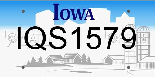 IQS1579 Iowa License Plate