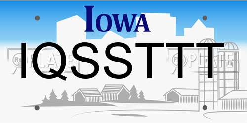 IQSSTTT Iowa License Plate
