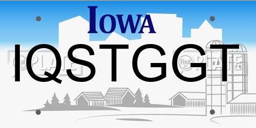 IQSTGGT Iowa License Plate