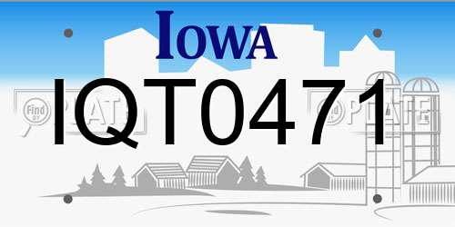 IQT0471 Iowa License Plate