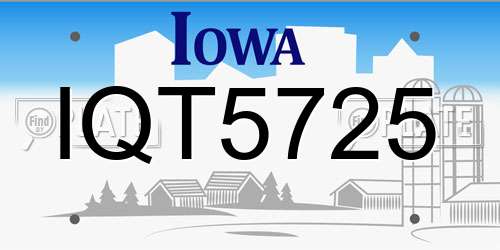 IQT5725 Iowa License Plate