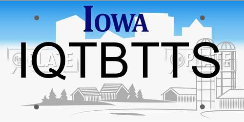 IQTBTTS Iowa License Plate