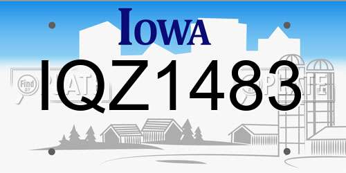IQZ1483 Iowa License Plate