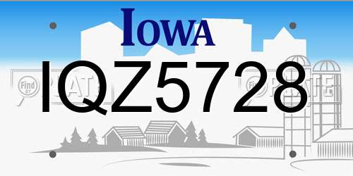IQZ5728 Iowa License Plate