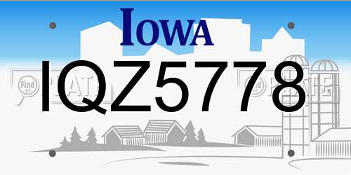 IQZ5778 Iowa License Plate
