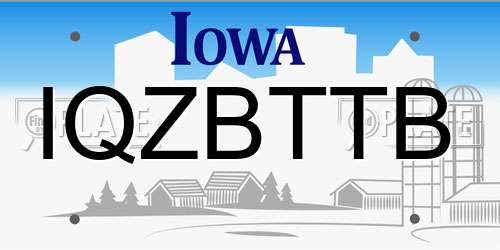IQZBTTB Iowa License Plate