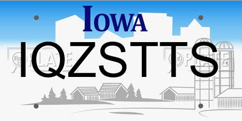 IQZSTTS Iowa License Plate