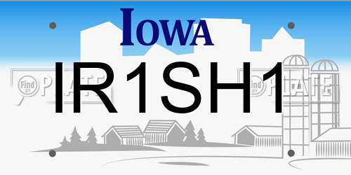 IR1SH1 Iowa License Plate