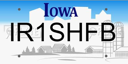 IR1SHFB Iowa License Plate
