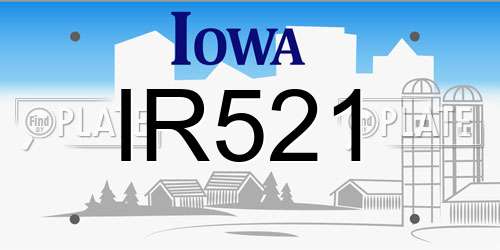 IR521 Iowa License Plate
