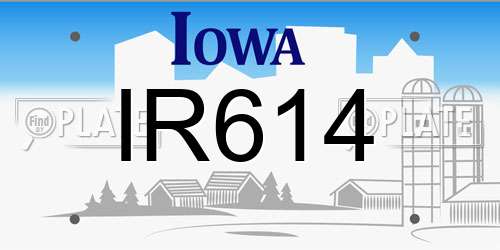 IR614 Iowa License Plate