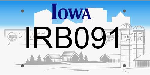 IRB091 Iowa License Plate