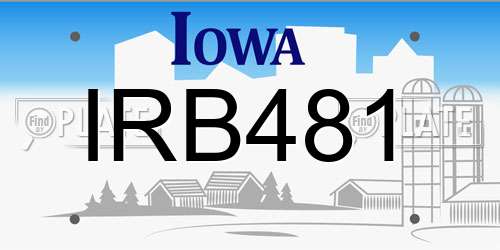 IRB481 Iowa License Plate