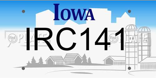 IRC141 Iowa License Plate