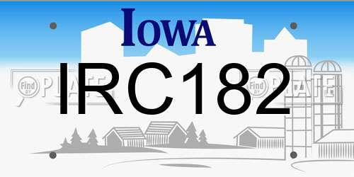 IRC182 Iowa License Plate