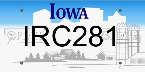 IRC281 Iowa License Plate
