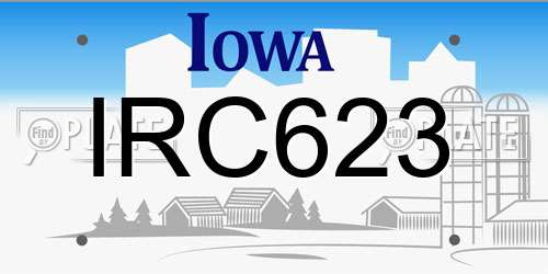 IRC623 Iowa License Plate