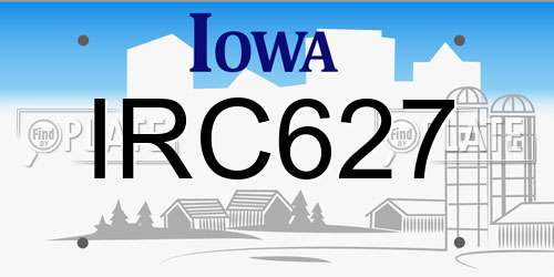 IRC627 Iowa License Plate