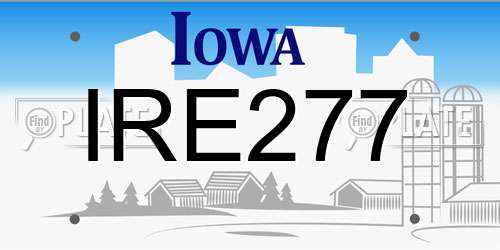 IRE277 Iowa License Plate