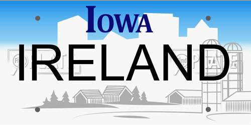 IRELAND Iowa License Plate