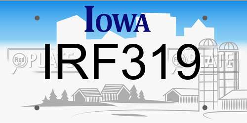 IRF319 Iowa License Plate