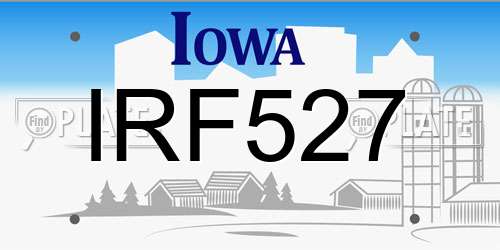 IRF527 Iowa License Plate