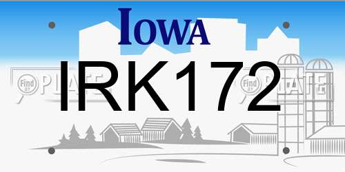 IRK172 Iowa License Plate