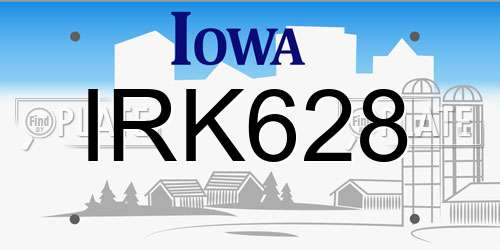 IRK628 Iowa License Plate